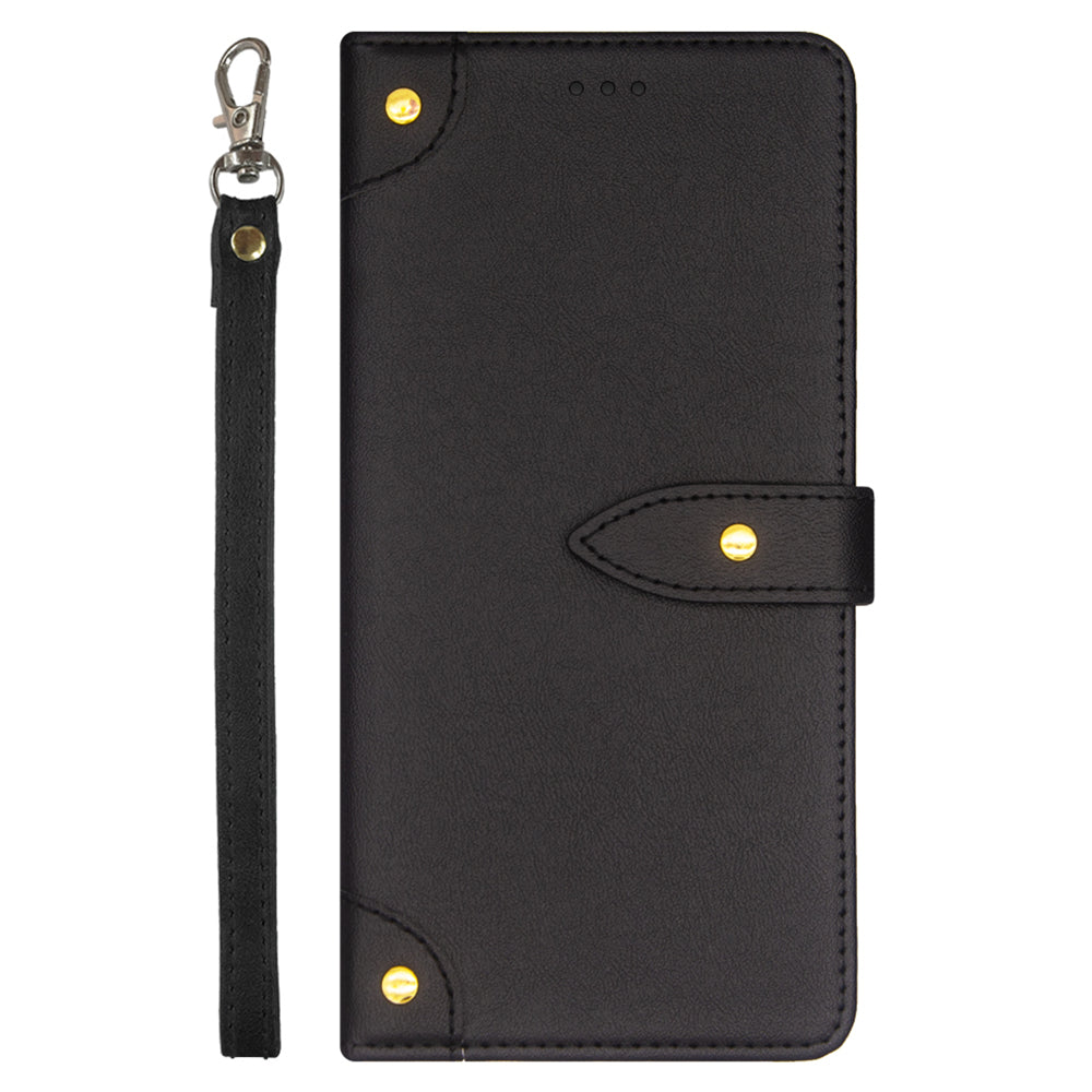 IDEWEI For Samsung Galaxy S24 Leather Case with Card Holder Phone Cover - Black