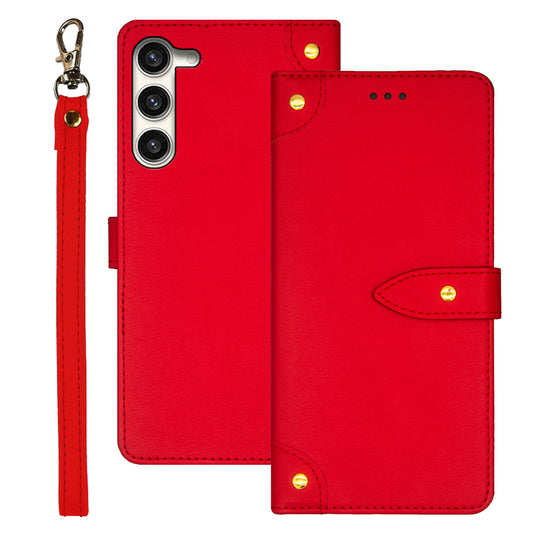 IDEWEI For Samsung Galaxy S24 Leather Case with Card Holder Phone Cover - Red