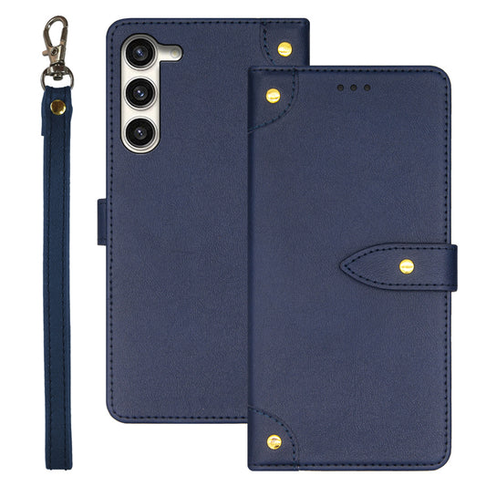 IDEWEI For Samsung Galaxy S24 Leather Case with Card Holder Phone Cover - Blue