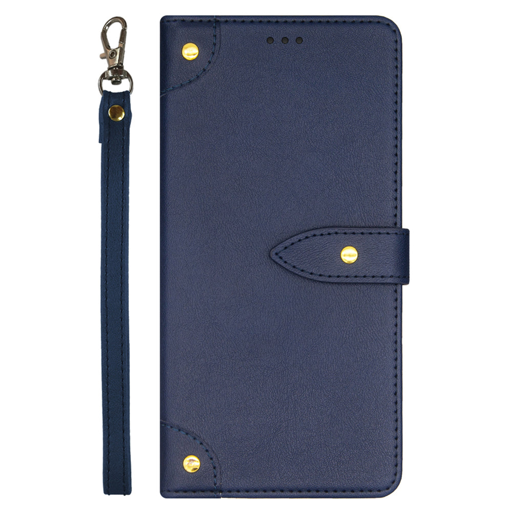 IDEWEI For Samsung Galaxy S24 Leather Case with Card Holder Phone Cover - Blue