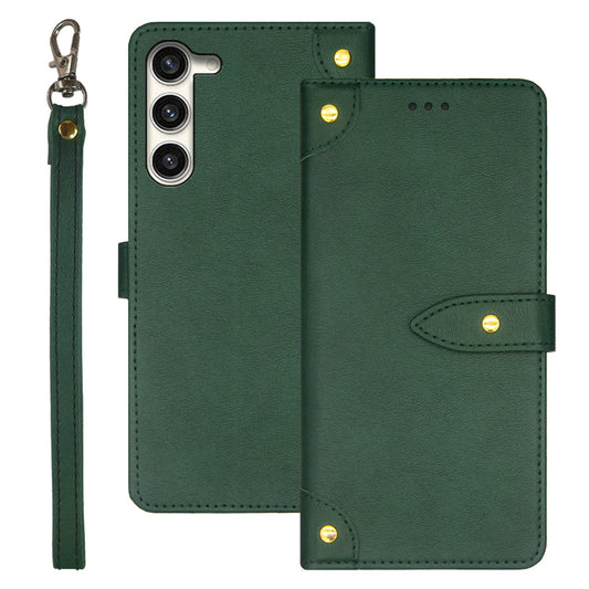 IDEWEI For Samsung Galaxy S24 Leather Case with Card Holder Phone Cover - Green