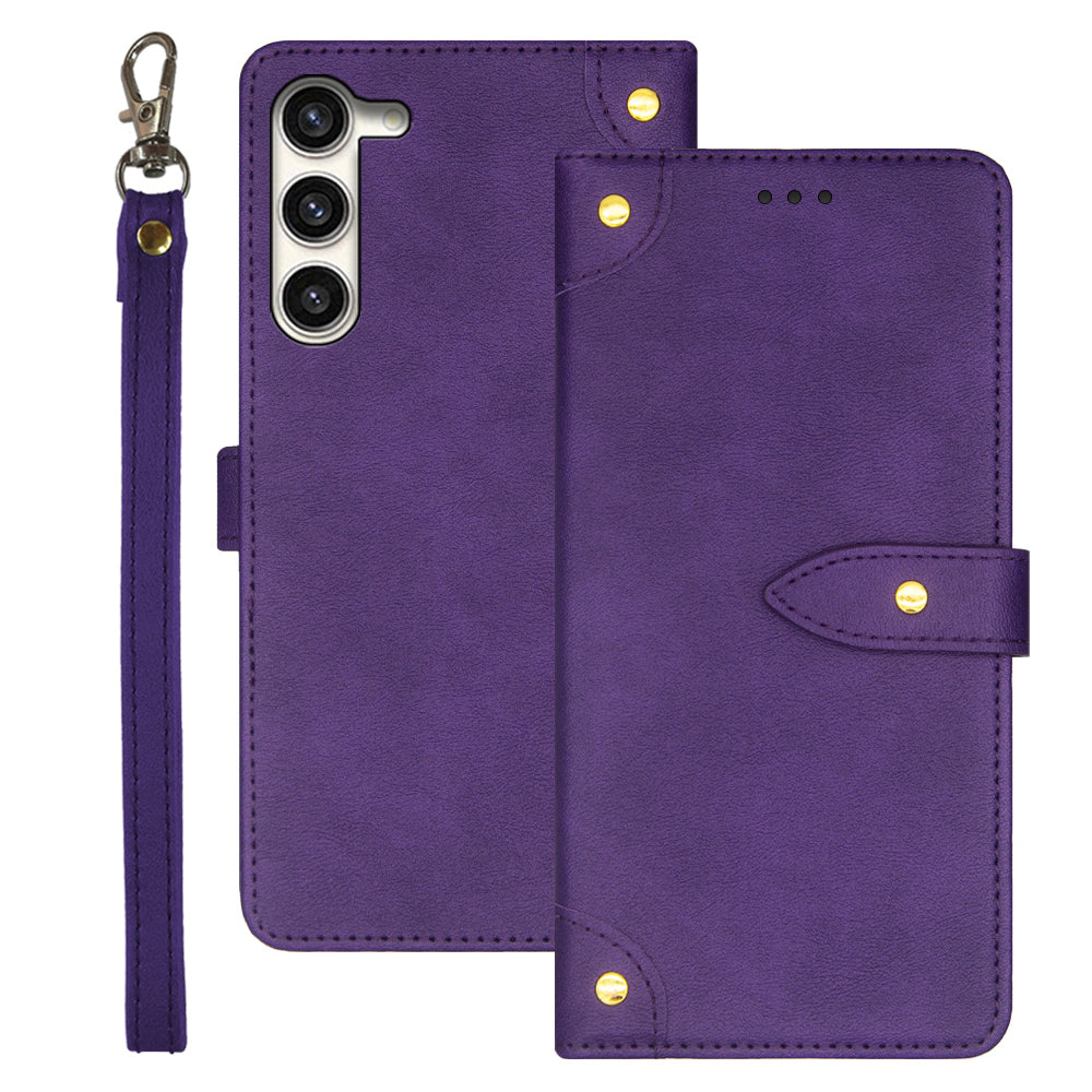 IDEWEI For Samsung Galaxy S24 Leather Case with Card Holder Phone Cover - Purple