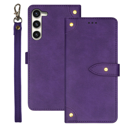 IDEWEI For Samsung Galaxy S24 Leather Case with Card Holder Phone Cover - Purple
