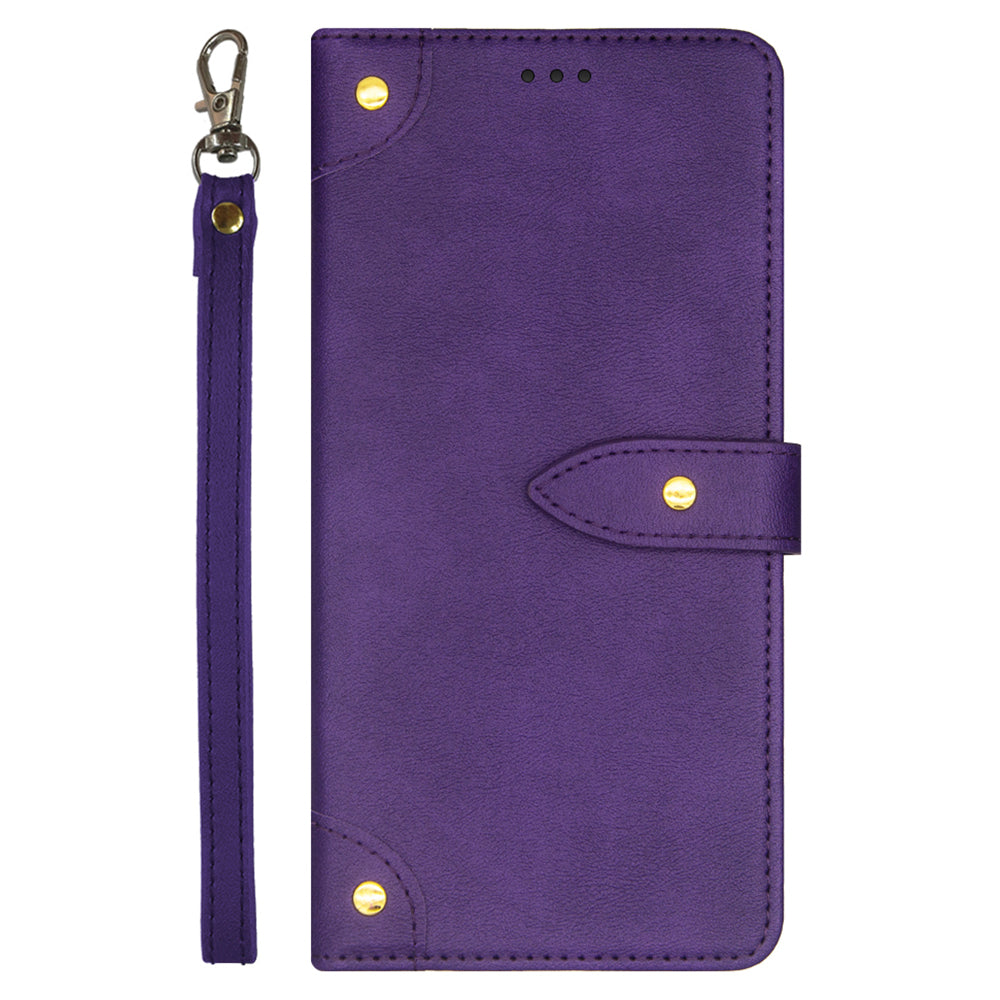 IDEWEI For Samsung Galaxy S24 Leather Case with Card Holder Phone Cover - Purple