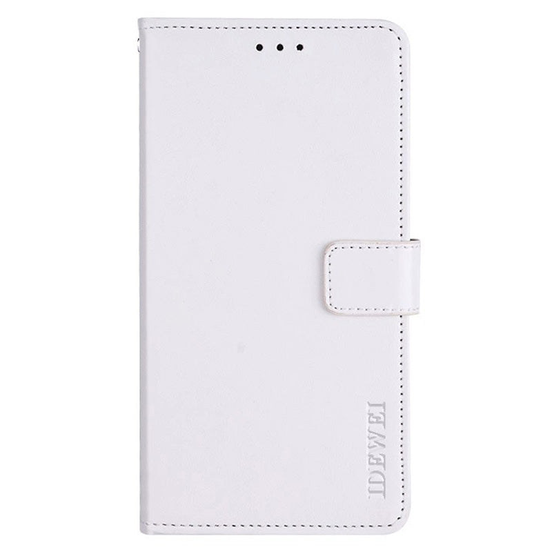 IDEWEI For Samsung Galaxy S24 Ultra Leather Case Crazy Horse Leather Folio Flip Phone Wallet - White
