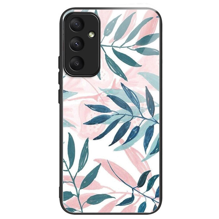 For Samsung Galaxy A35 5G Tempered Glass Case Phone Cover Drop Protection - Leaves