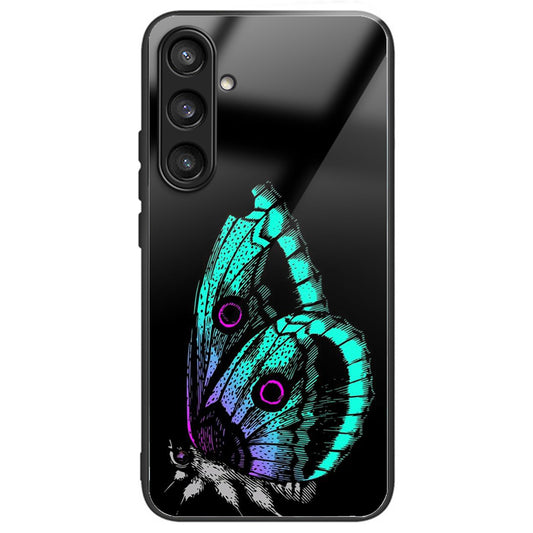 For Samsung Galaxy S24 TPU+Tempered Glass Case Pattern Printing Anti-drop Cover - Butterfly