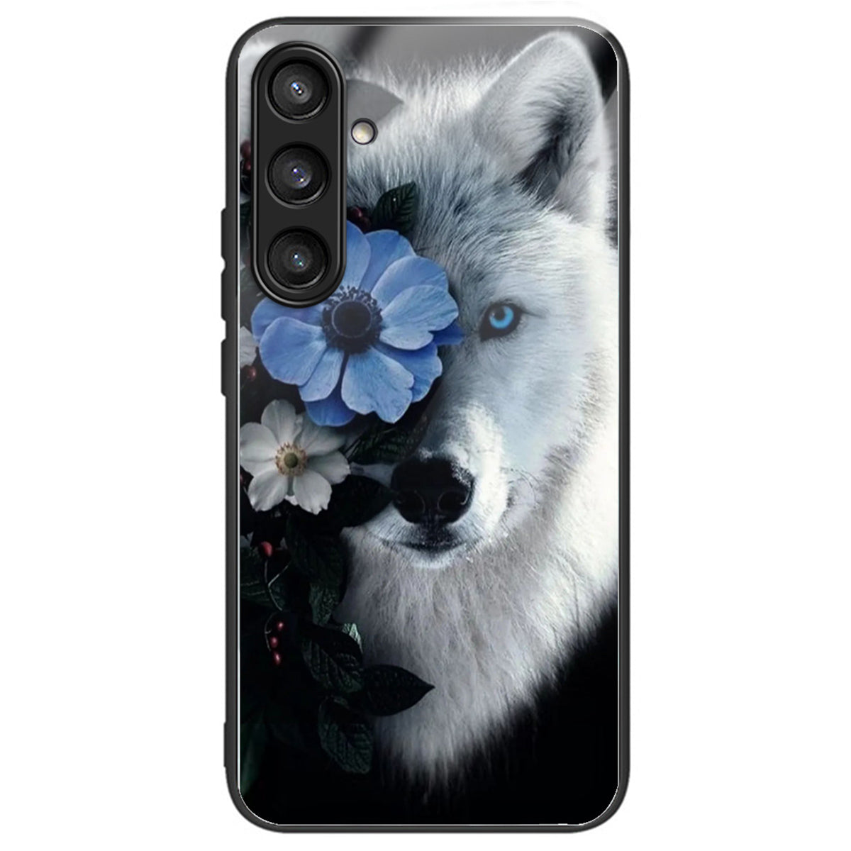 For Samsung Galaxy S24+ Case Slim-Fit Pattern Printing TPU+Tempered Glass Protective Shell - Wolf