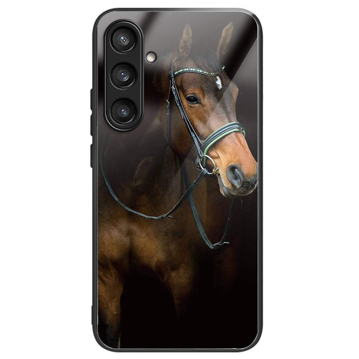 For Samsung Galaxy S24+ Case Slim-Fit Pattern Printing TPU+Tempered Glass Protective Shell - Horse