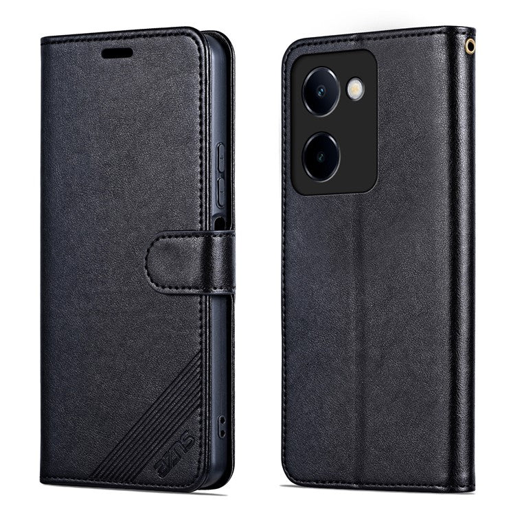 AZNS For vivo Y100i 5G Case PU Leather Flip Wallet Phone Cover - Black