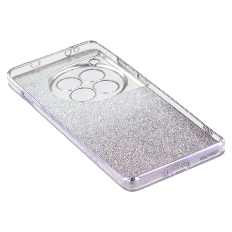 KADEM For OnePlus 12 5G Cell Phone Case Ring Kickstand Anti-scratch Glitter TPU Cover - Purple