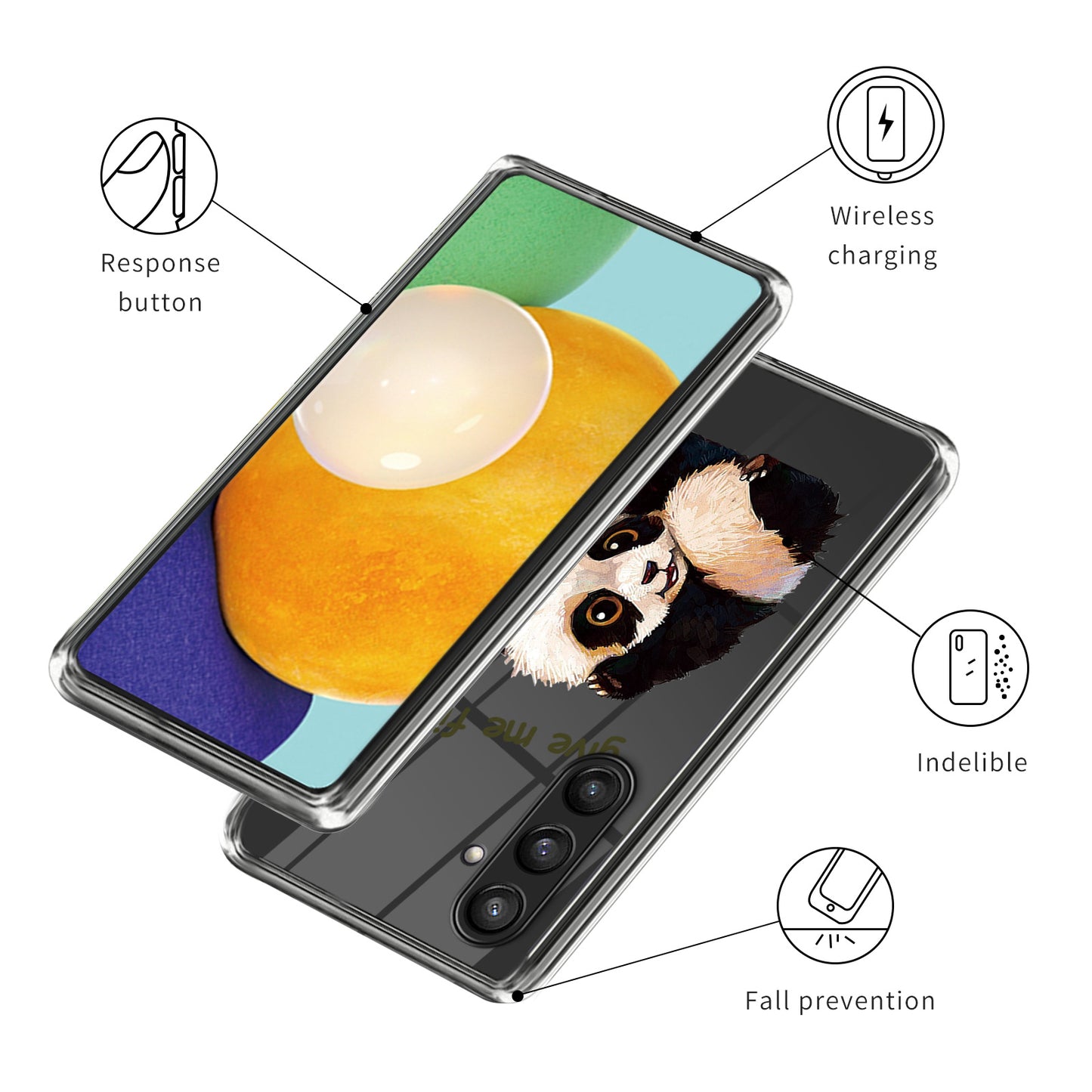 For Samsung Galaxy S24 Phone Case Slim TPU Cover Pattern Printing - Panda