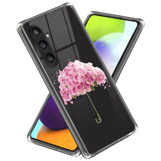 For Samsung Galaxy S24 Phone Case Slim TPU Cover Pattern Printing - Flower Umbrella