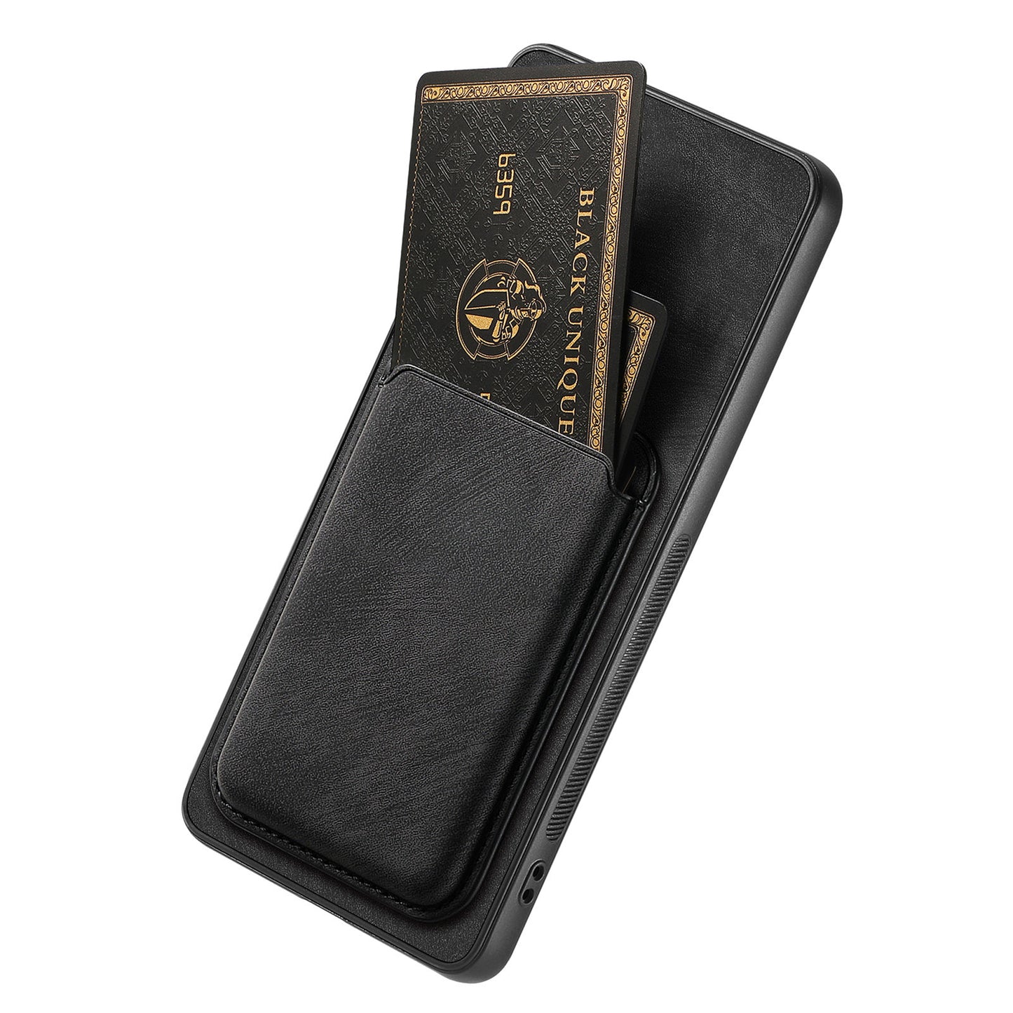 D12 For Samsung Galaxy S24 Bump Proof Phone Cover with Detachable Magnetic Card Case - Black
