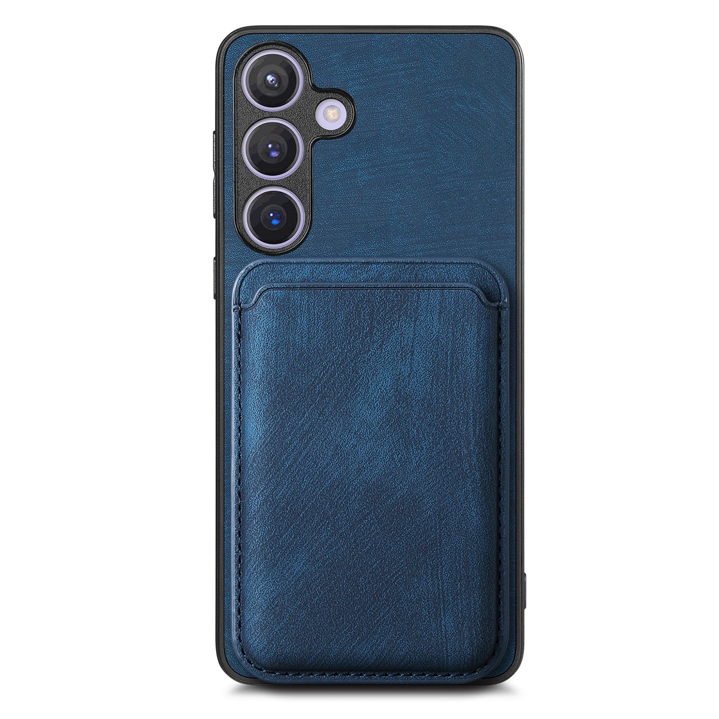 D12 For Samsung Galaxy S24 Bump Proof Phone Cover with Detachable Magnetic Card Case - Blue