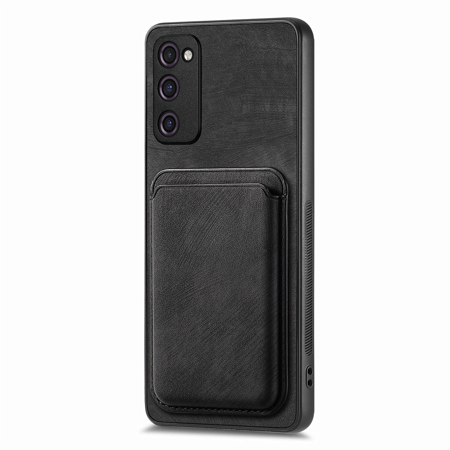 D12 For Samsung Galaxy S20 Lite / S20 FE / S20 FE 5G / S20 FE 2022 Case Detachable Card Case Shell - Black