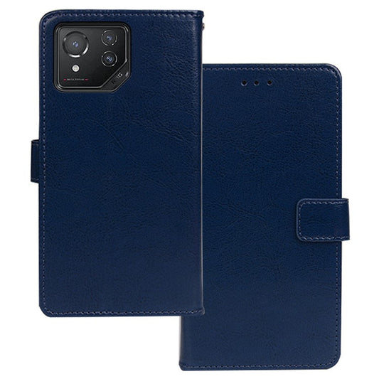 IDEWEI For Asus ROG Phone 8 5G / Phone 8 Pro 5G Wallet Case Leather Crazy Horse Texture Phone Protector - Blue