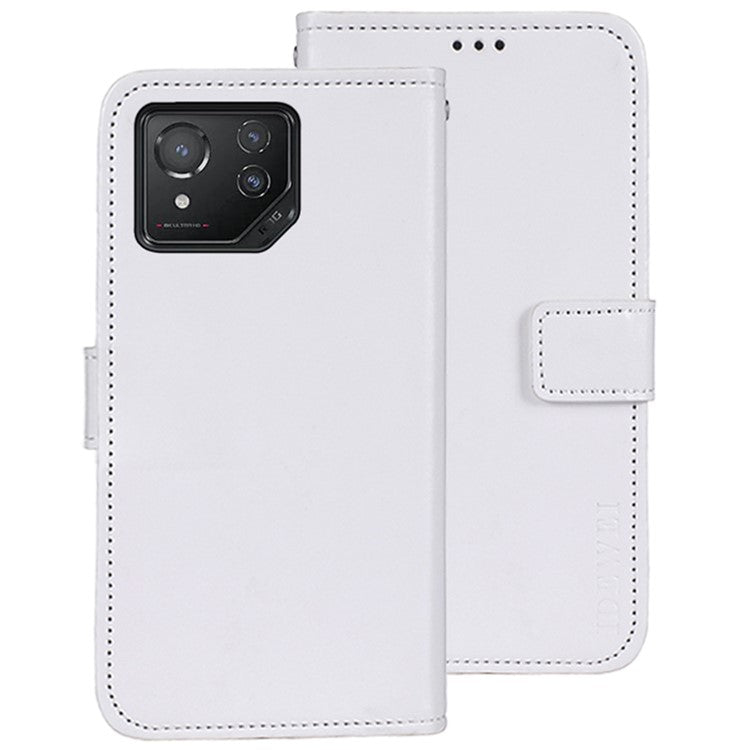 IDEWEI For Asus ROG Phone 8 5G / Phone 8 Pro 5G Case Crazy Horse Leather Wallet Phone Cover - White