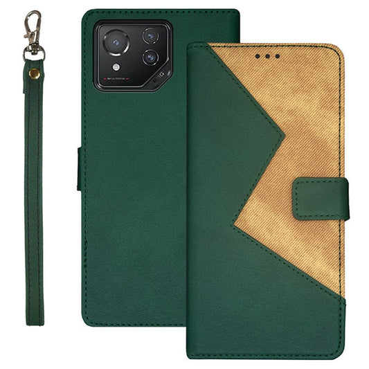 IDEWEI For Asus ROG Phone 8 5G / Phone 8 Pro 5G Phone Case Leather Cover with Card Slots - Green