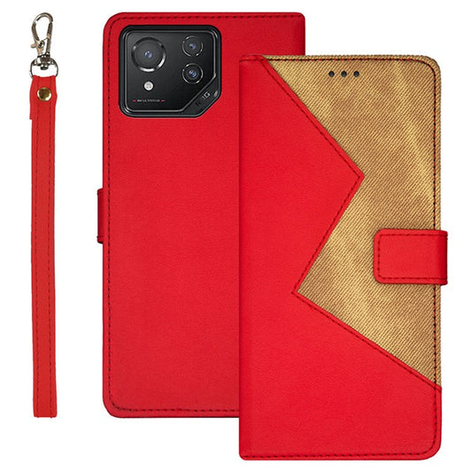 IDEWEI For Asus ROG Phone 8 5G / Phone 8 Pro 5G Phone Case Leather Cover with Card Slots - Red