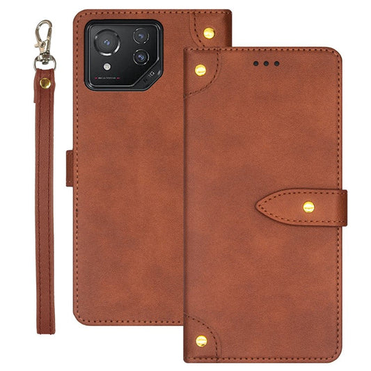 IDEWEI For Asus ROG Phone 8 5G / Phone 8 Pro 5G Case Drop-resistant Leather Card Holder Phone Cover - Brown