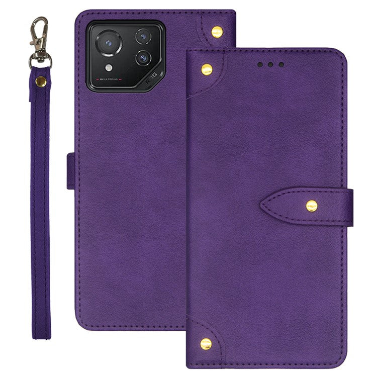 IDEWEI For Asus ROG Phone 8 5G / Phone 8 Pro 5G Case Drop-resistant Leather Card Holder Phone Cover - Purple