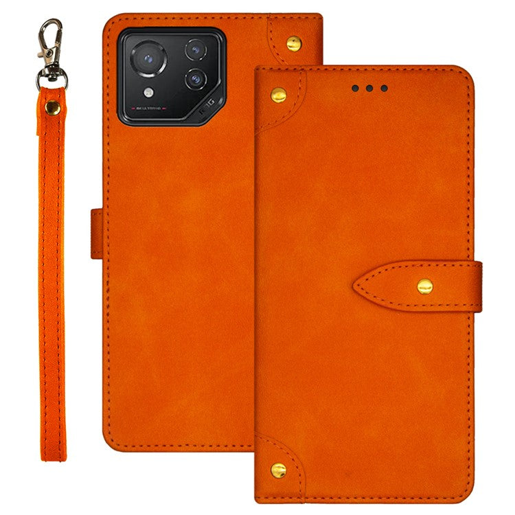 IDEWEI For Asus ROG Phone 8 5G / Phone 8 Pro 5G Case Drop-resistant Leather Card Holder Phone Cover - Orange
