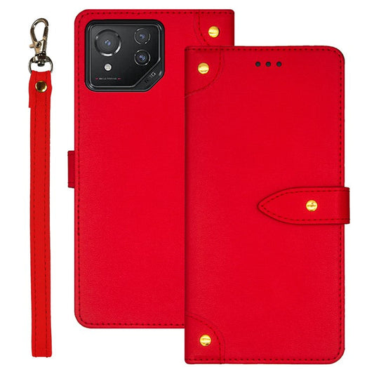 IDEWEI For Asus ROG Phone 8 5G / Phone 8 Pro 5G Case Drop-resistant Leather Card Holder Phone Cover - Red
