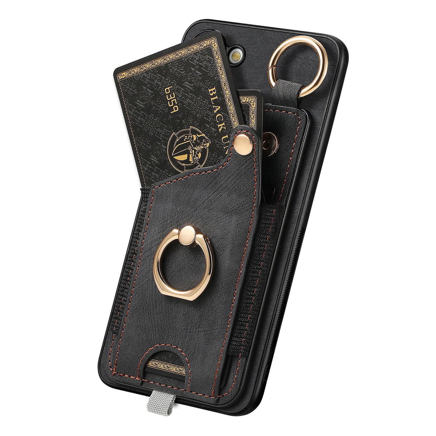 For Samsung Galaxy S24 Cell Phone Case Scratch-resistant Cover with Ring Kickstand - Black