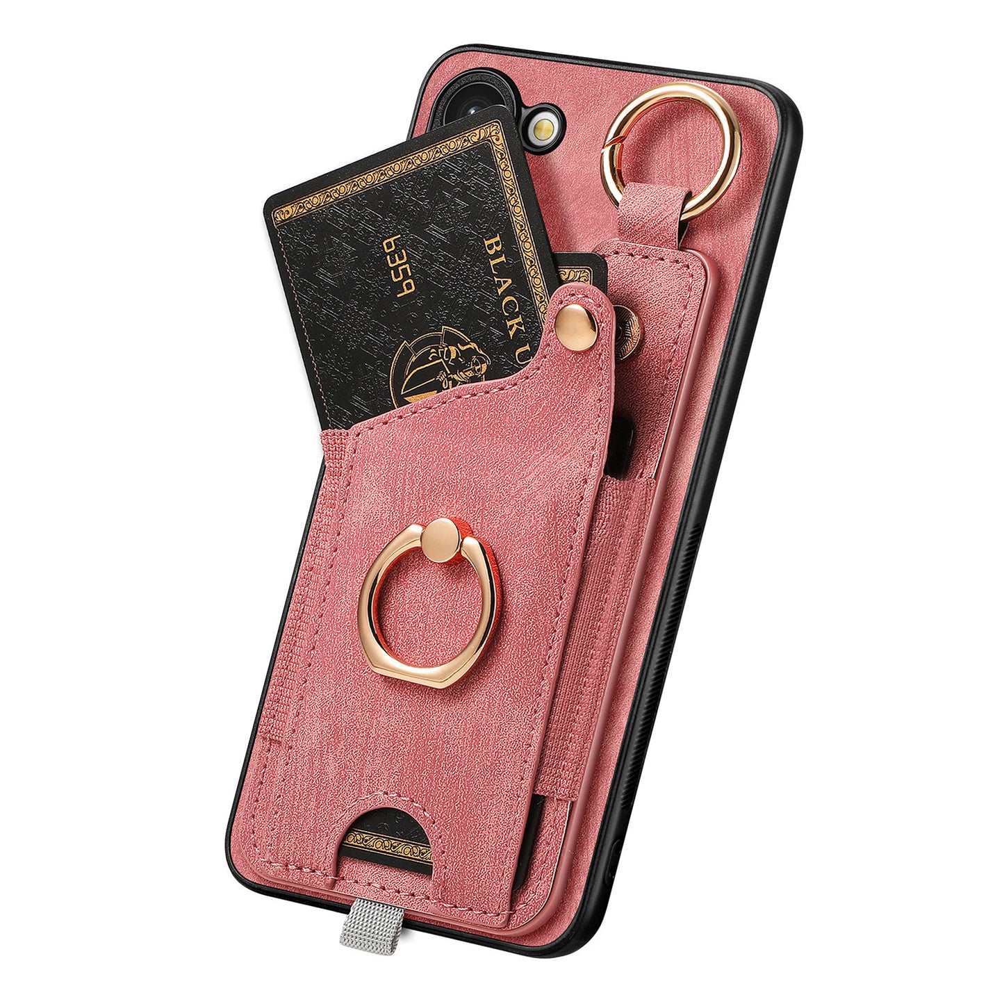 For Samsung Galaxy S24 Cell Phone Case Scratch-resistant Cover with Ring Kickstand - Pink