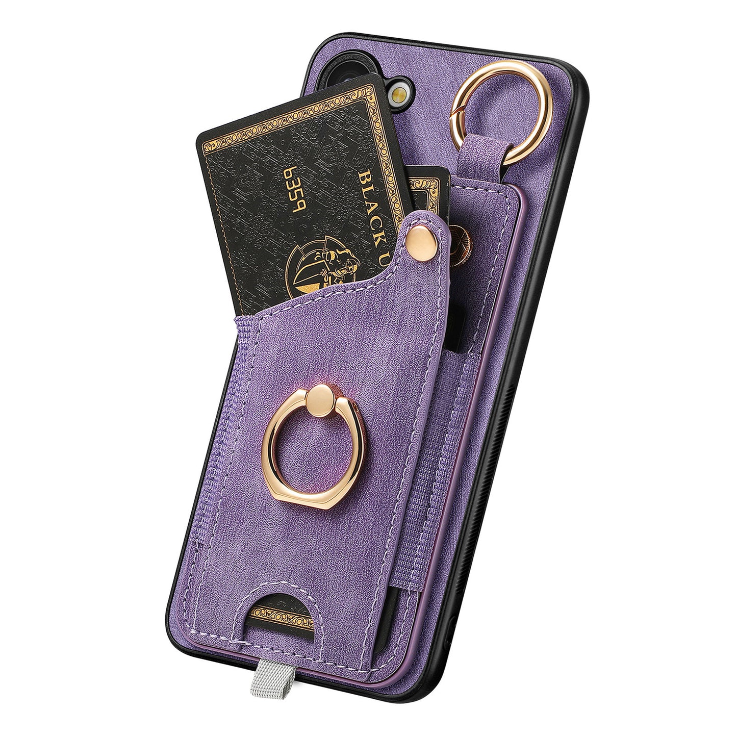 For Samsung Galaxy S24 Cell Phone Case Scratch-resistant Cover with Ring Kickstand - Purple