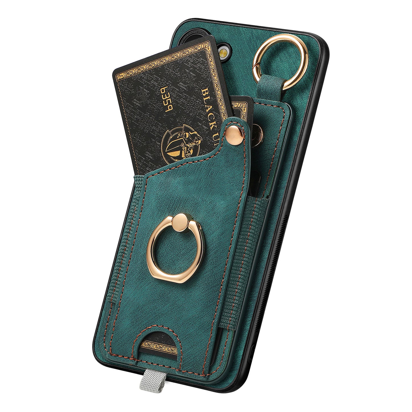 For Samsung Galaxy S24 Cell Phone Case Scratch-resistant Cover with Ring Kickstand - Green