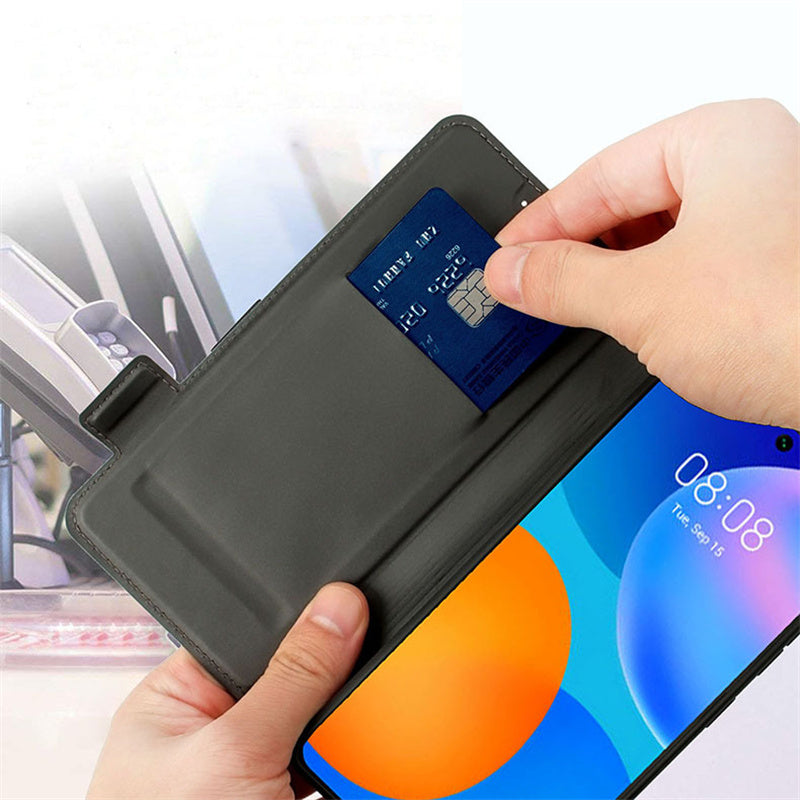 For Samsung Galaxy S24+ Flip Stand Phone Cover Shockproof Card Slot PU Leather Phone Case - Blue
