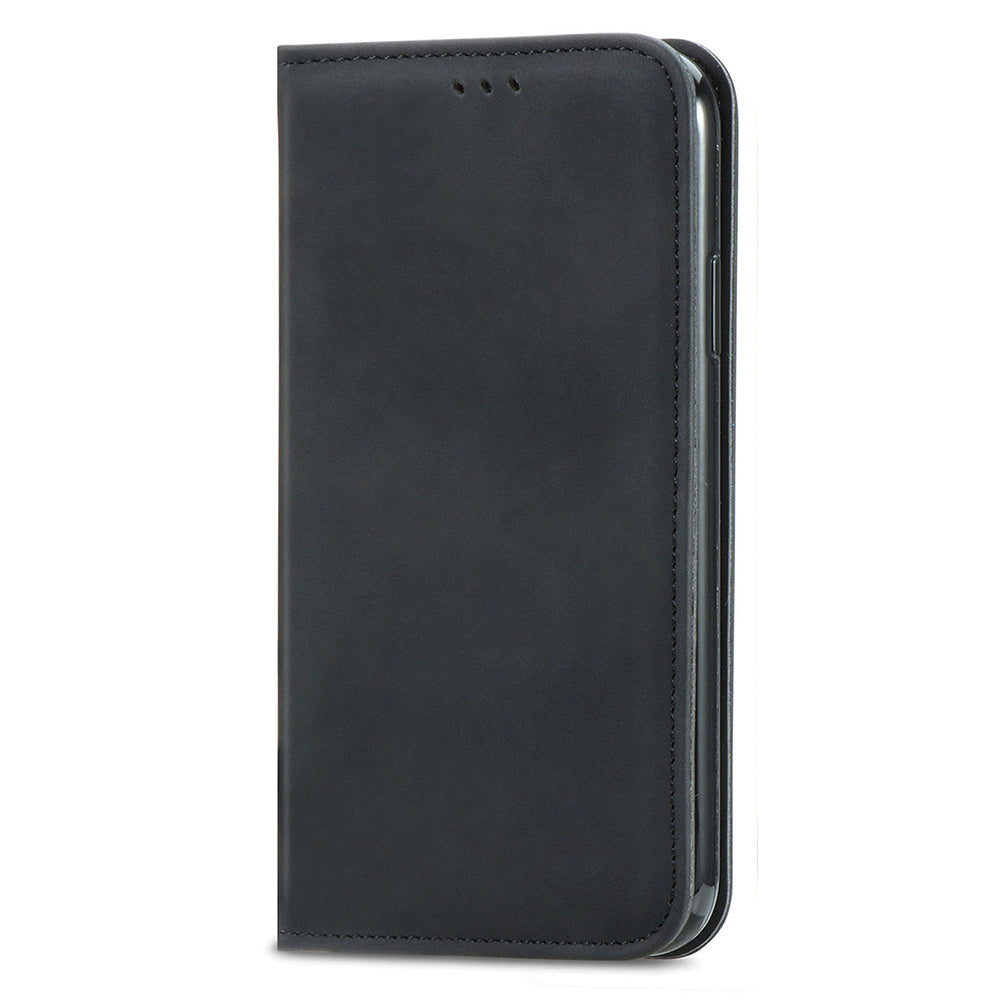 For Samsung Galaxy S24 Cases Magnetic Absorption Card Slots PU Leather Phone Stand Cover - Black