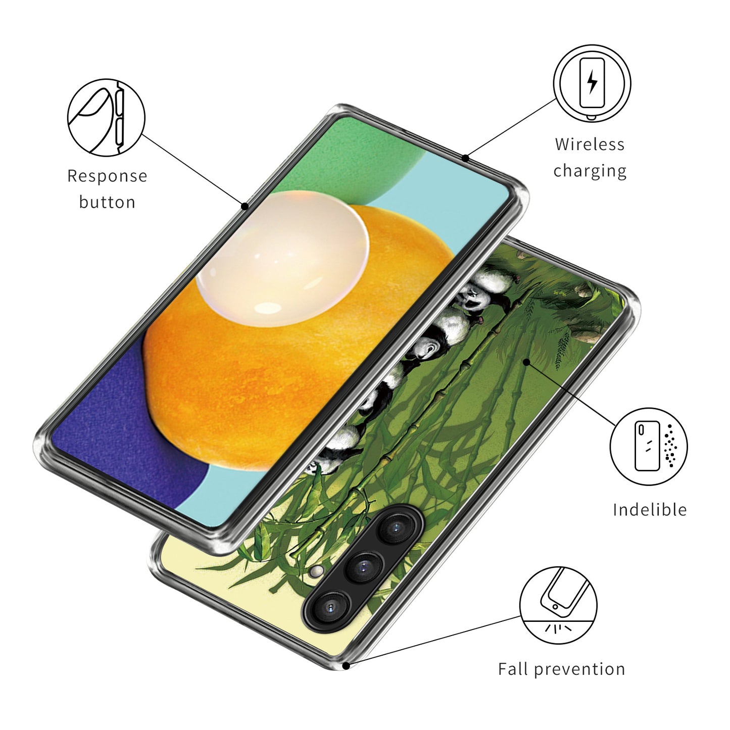 For Samsung Galaxy S24 TPU Phone Case Protective Phone Cover Pattern Printing - Stacking Pandas