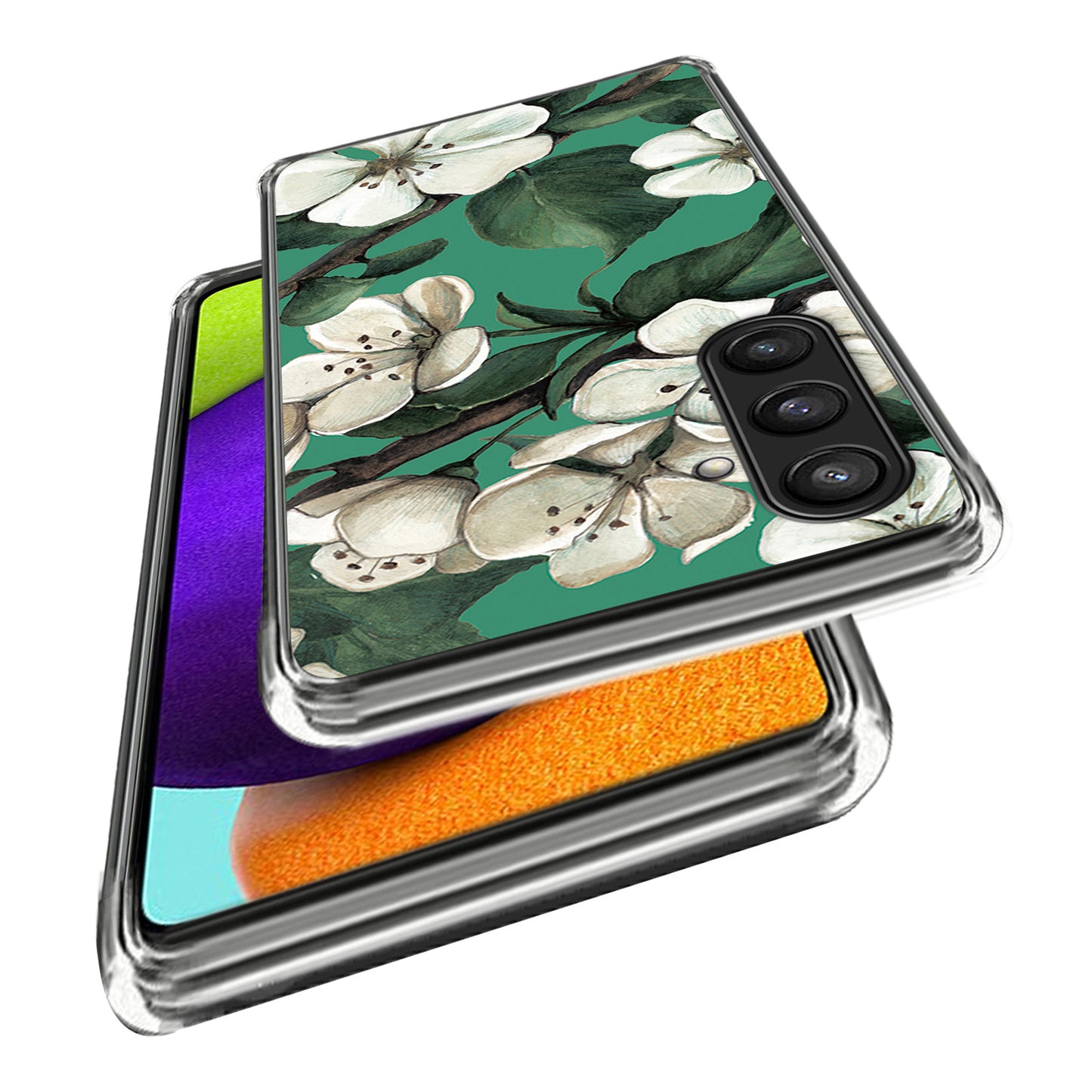 For Samsung Galaxy S24 TPU Phone Case Protective Phone Cover Pattern Printing - White Flowers