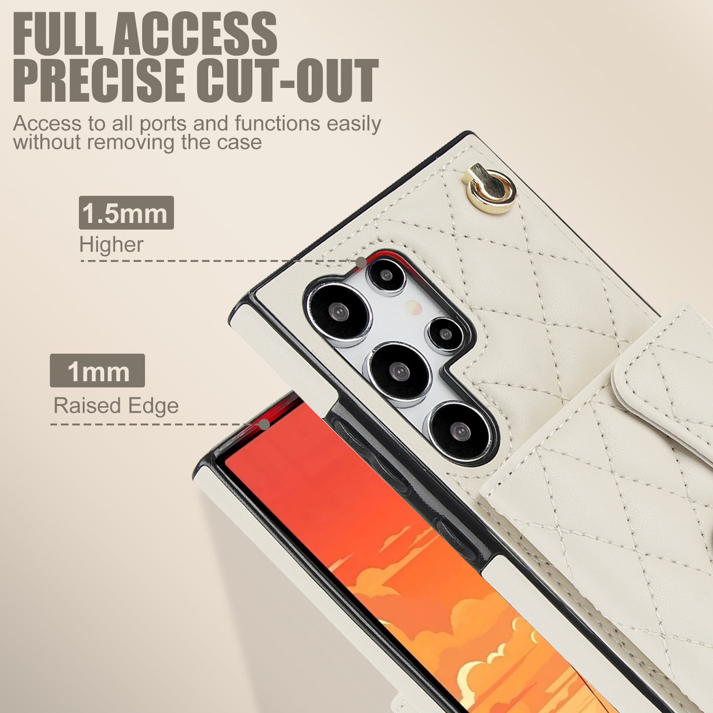 026 For Samsung Galaxy S24 Ultra Card Slots Phone Case Kickstand Leather+TPU Cover - White