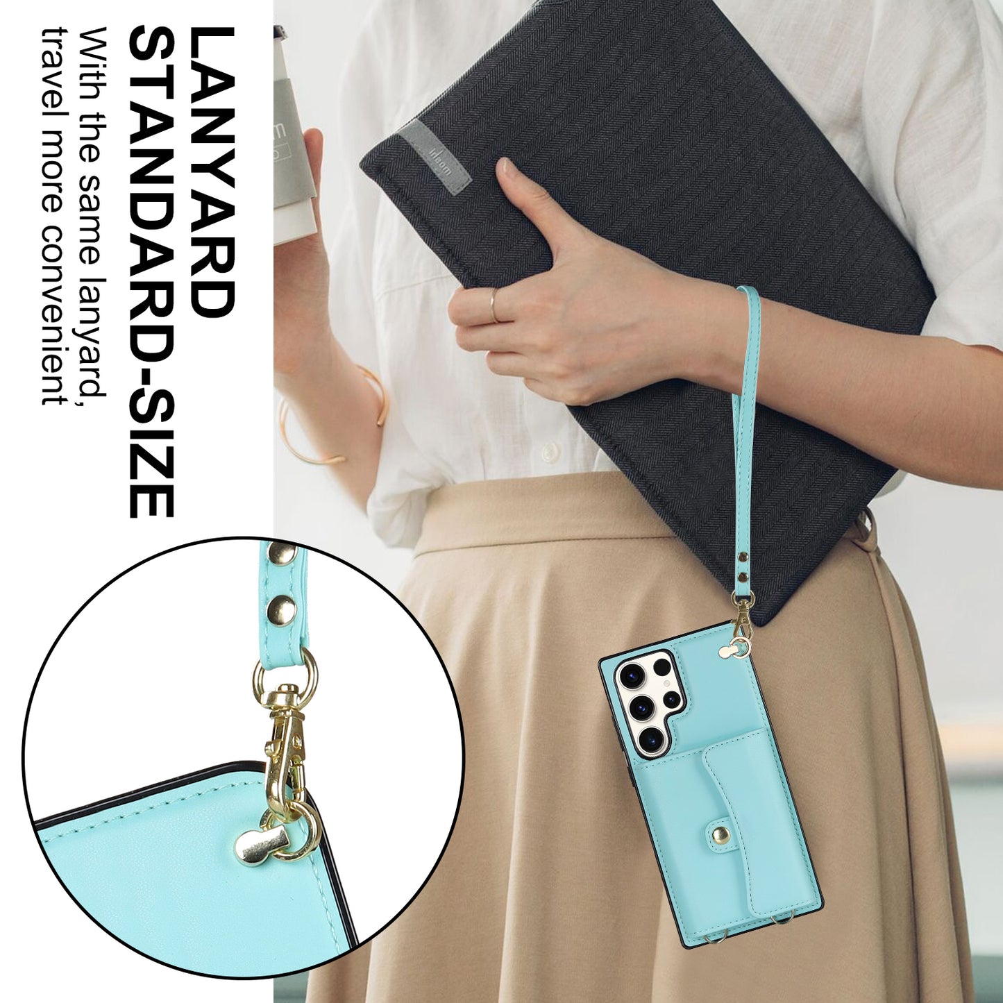 For Samsung Galaxy S24 Ultra RFID Blocking Card Slots Cover Phone Card Case - Blue