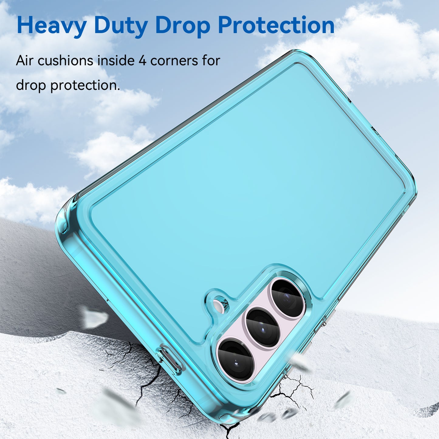 For Samsung Galaxy S24+ Case Candy Series Anti-collision TPU Cell Phone Cover - Transparent Blue