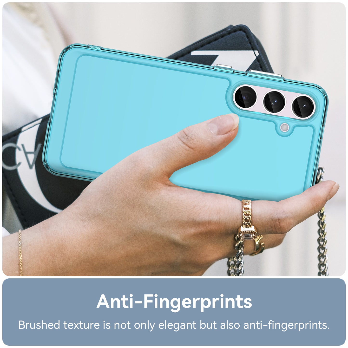 For Samsung Galaxy S24+ Case Candy Series Anti-collision TPU Cell Phone Cover - Transparent Blue