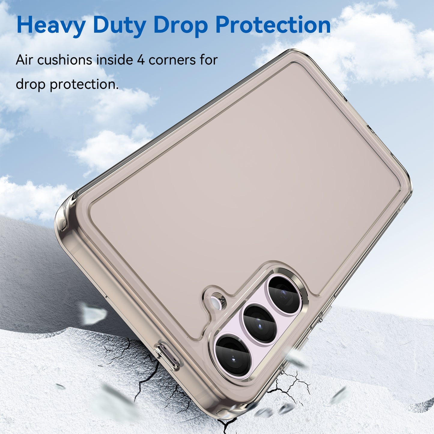 For Samsung Galaxy S24+ Case Candy Series Anti-collision TPU Cell Phone Cover - Transparent Grey