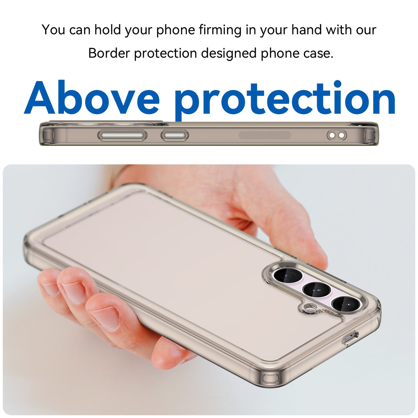 For Samsung Galaxy S24+ Case Candy Series Anti-collision TPU Cell Phone Cover - Transparent Grey