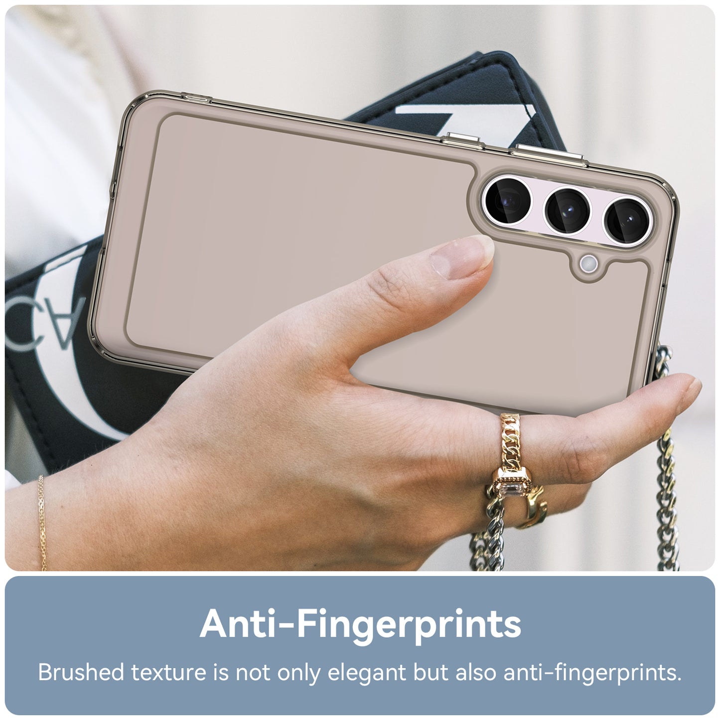 For Samsung Galaxy S24+ Case Candy Series Anti-collision TPU Cell Phone Cover - Transparent Grey