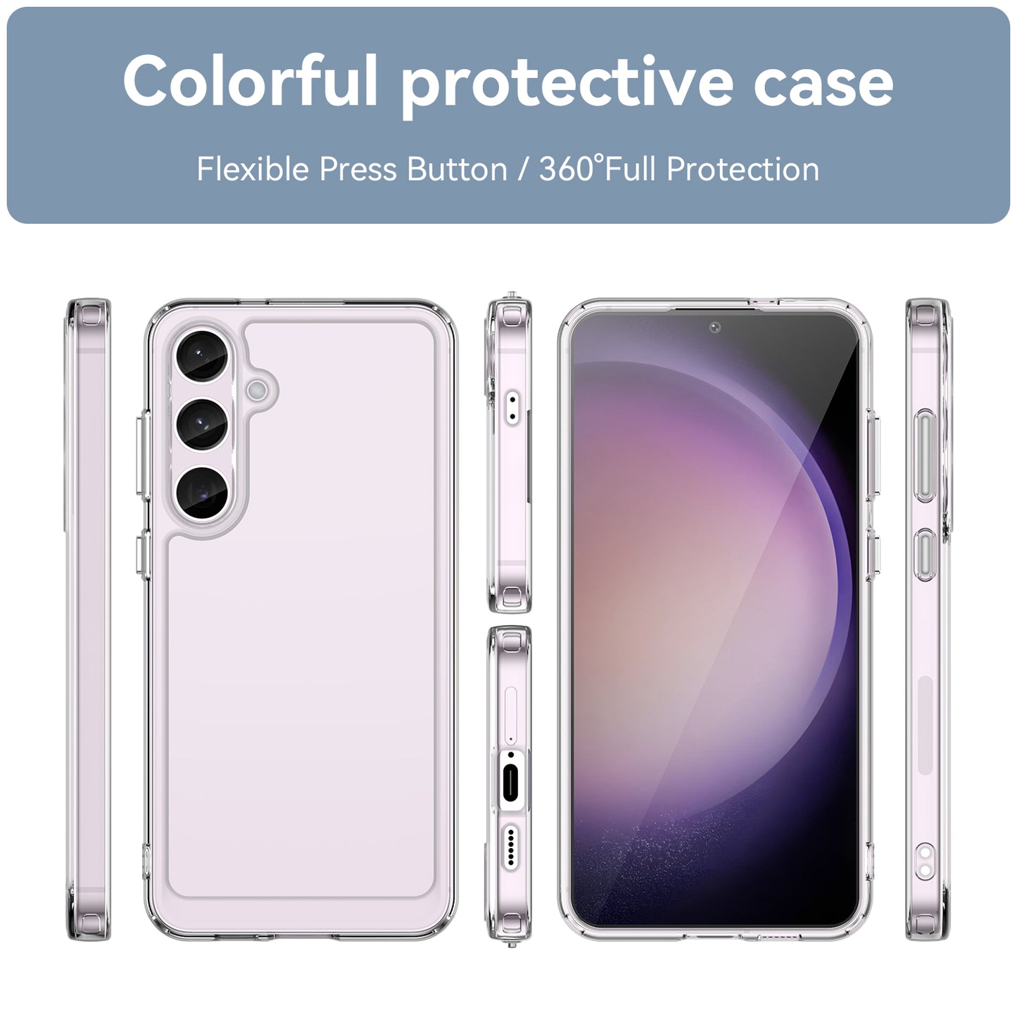 For Samsung Galaxy S24+ Case Candy Series Anti-collision TPU Cell Phone Cover - Transparent