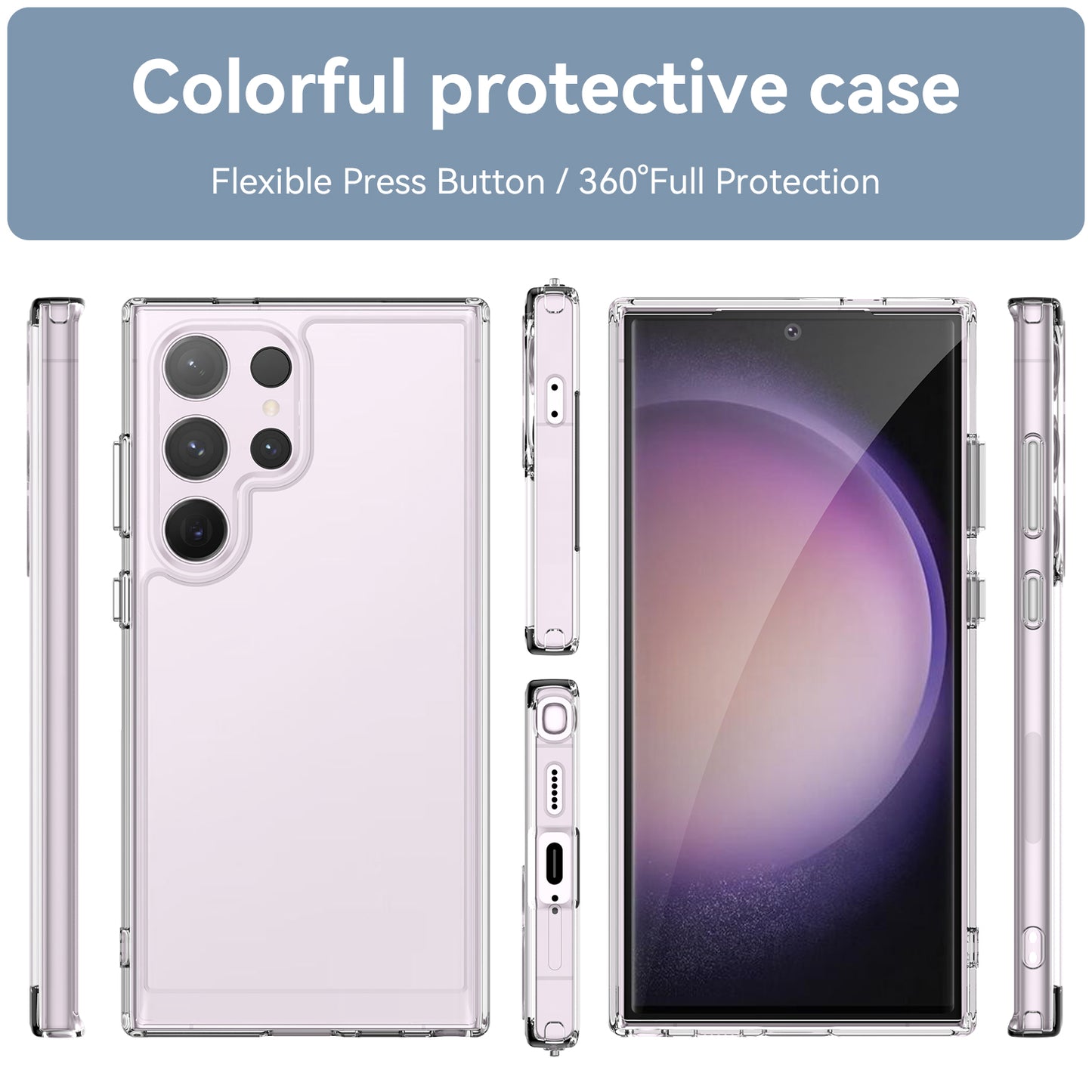 For Samsung Galaxy S24 Ultra Case Candy Series Flexible TPU Cell Phone Cover - Transparent