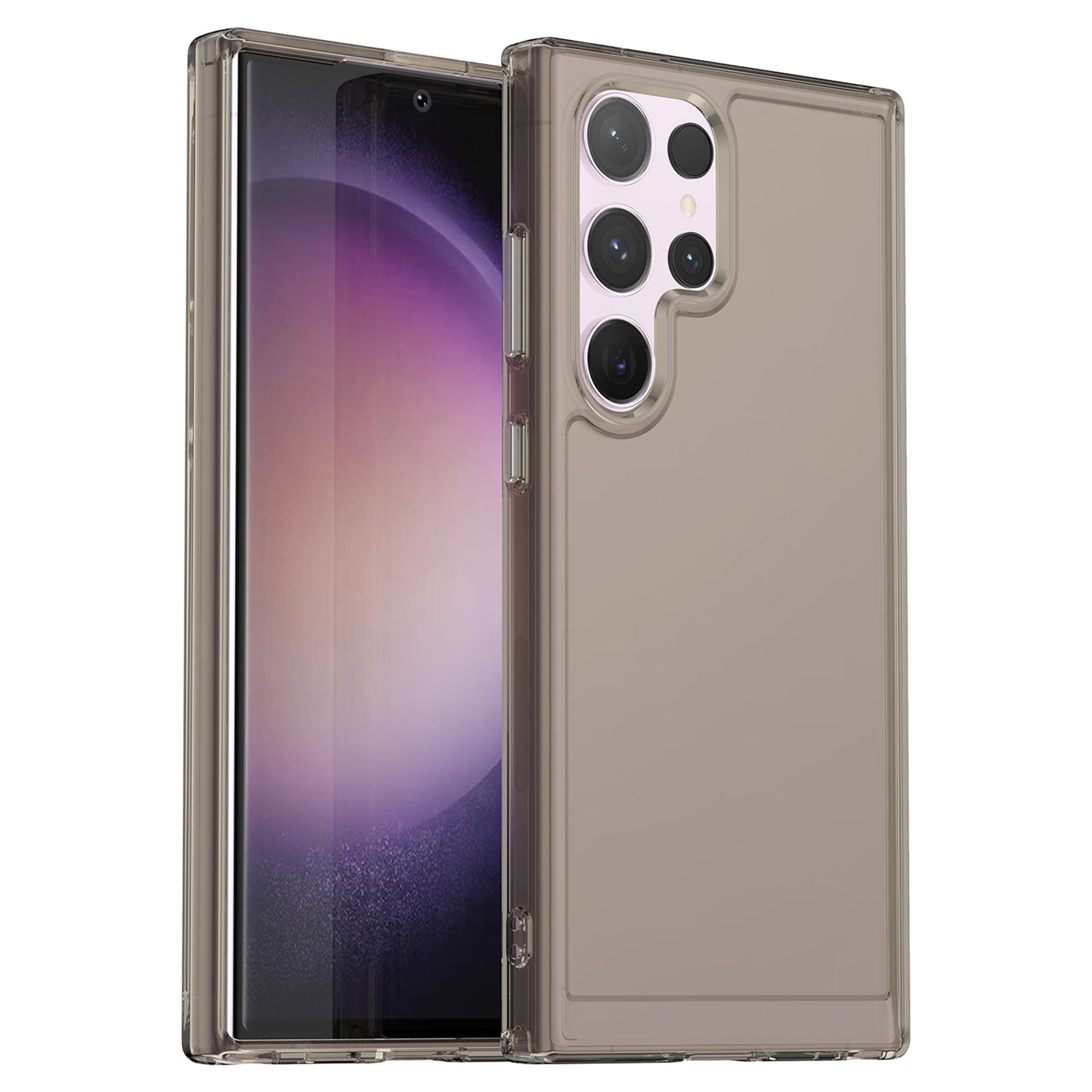 For Samsung Galaxy S24 Ultra Case Candy Series Flexible TPU Cell Phone Cover - Transparent Grey