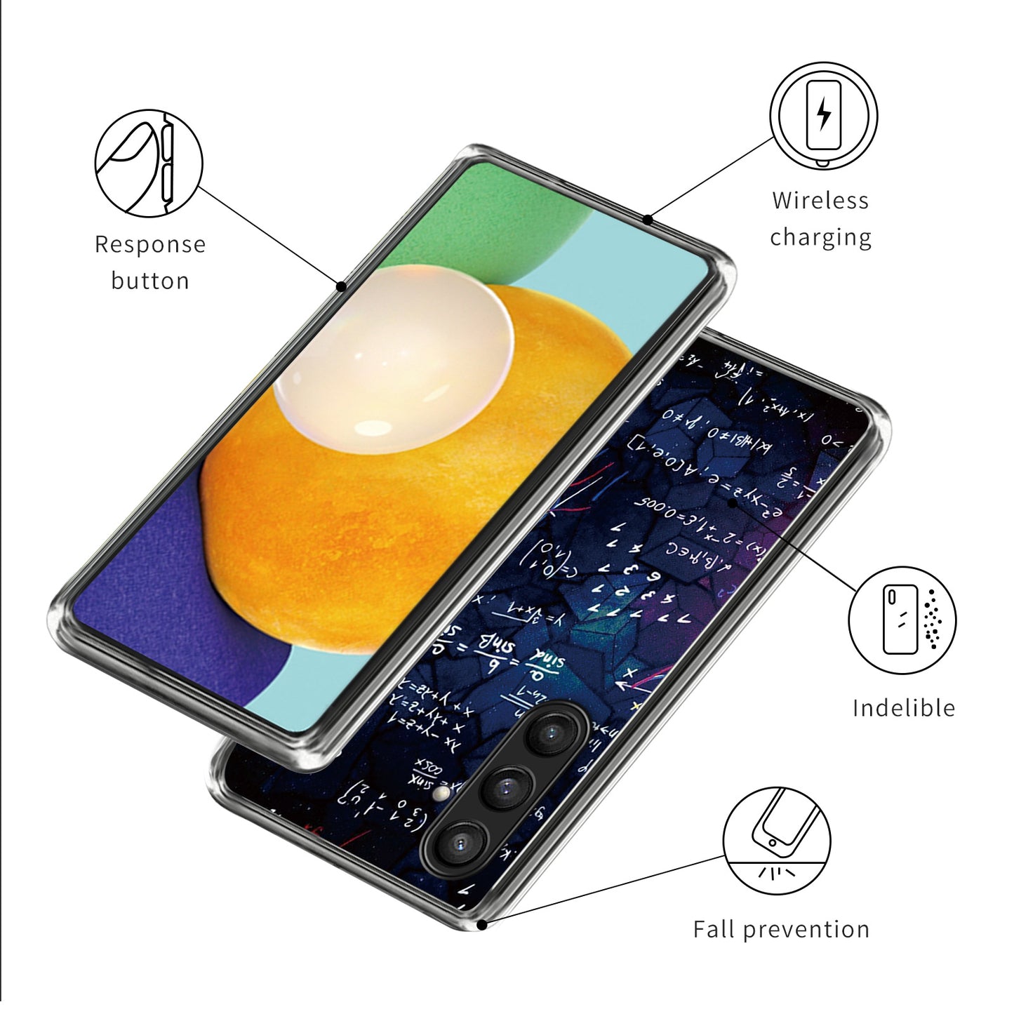 For Samsung Galaxy S24 Phone Case Thin Flexible TPU Back Cover IMD Pattern - Equation