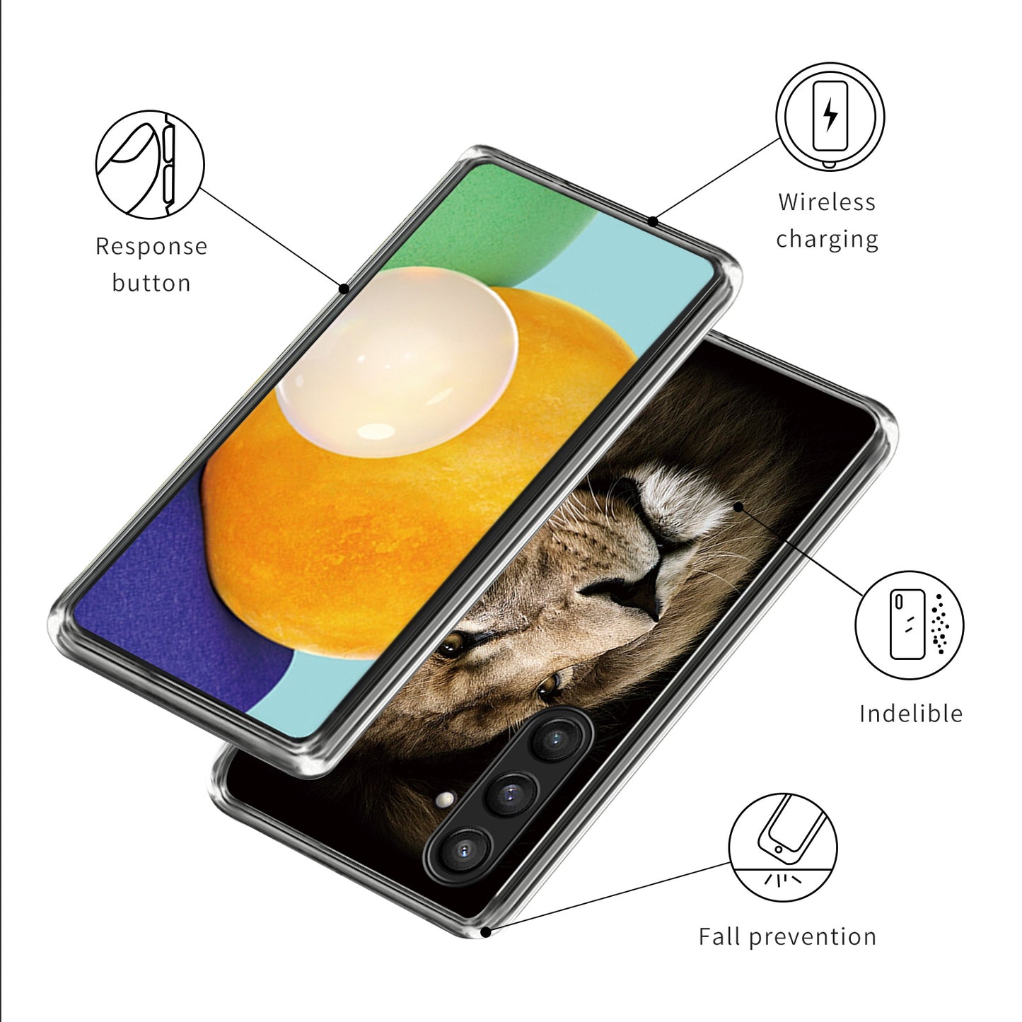 For Samsung Galaxy S24 Phone Case Thin Flexible TPU Back Cover IMD Pattern - Lion