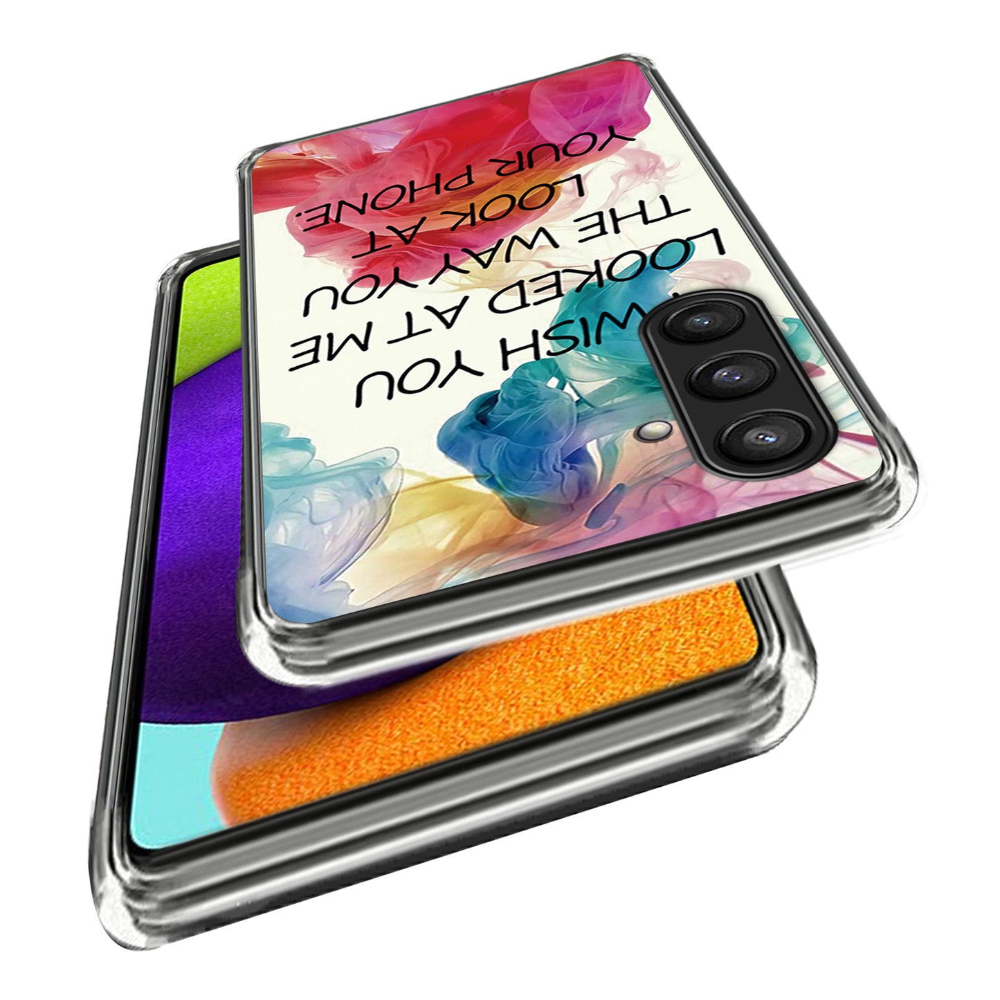 For Samsung Galaxy S24 Phone Case Thin Flexible TPU Back Cover IMD Pattern - Looked at Me