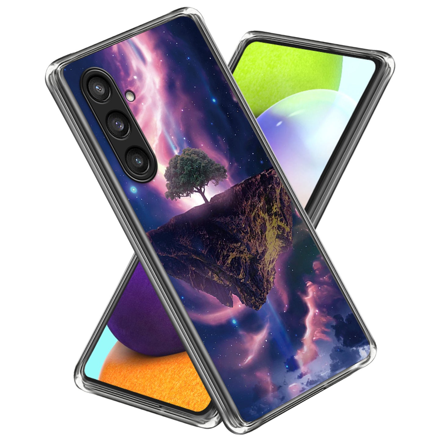 For Samsung Galaxy S24 Phone Case Thin Flexible TPU Back Cover IMD Pattern - Aurora Night